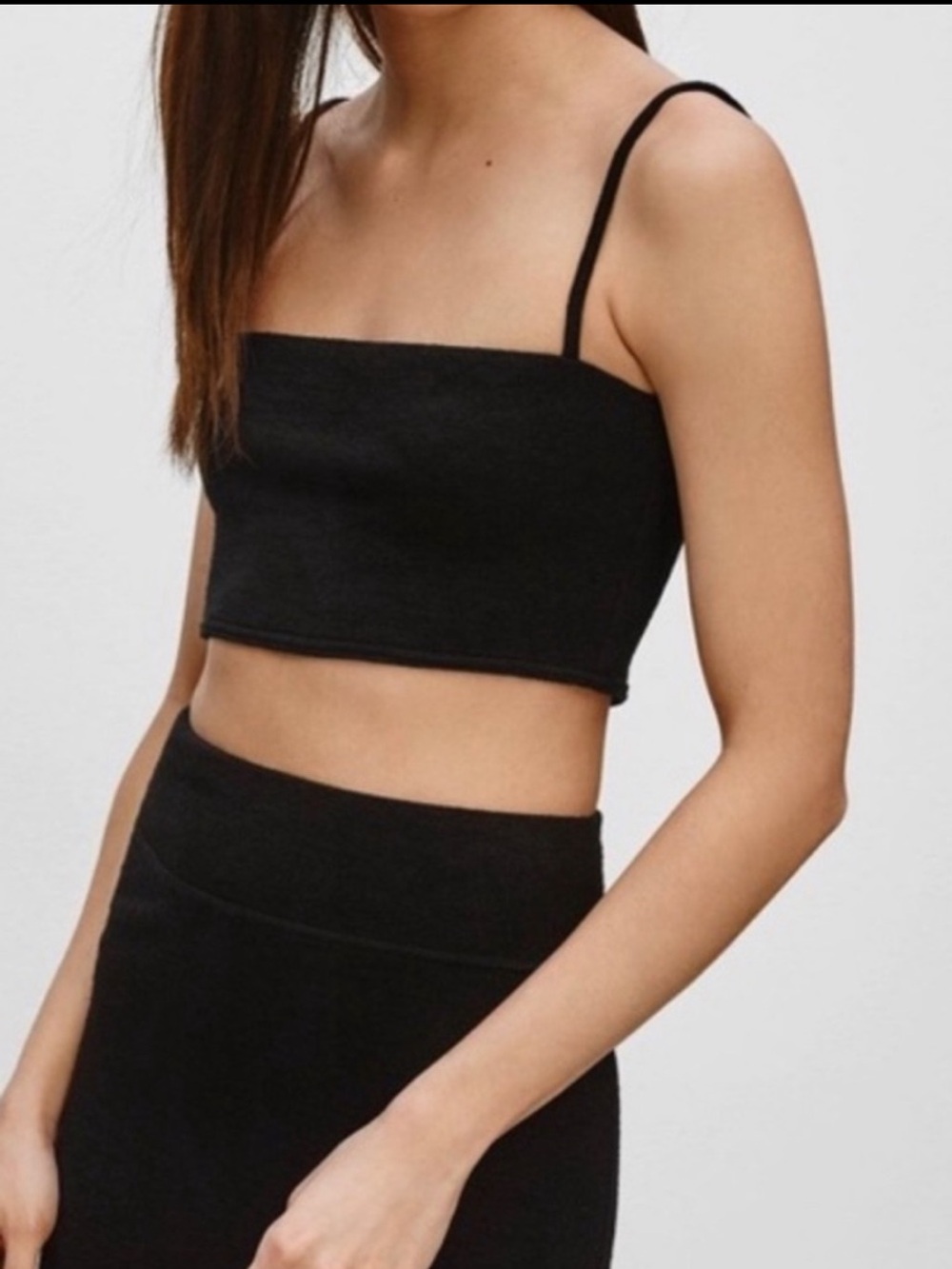 🌞3️⃣ Crop Top Tank Bundle (M) Pink Knit, Aqua Embroidered Lemons, +Black Aritzia - Picture 10 of 14